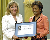 Denise Davy receives the 2008 Michener-Deacon Fellowship from Her Excellency Micha&euml;lle Jean.