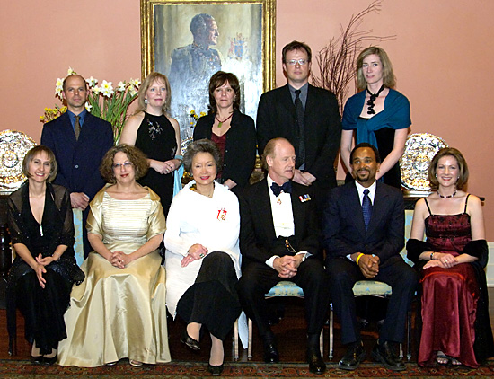 Governor General Adrienne Clarkson with staff members of the Canadian Broadcasting Corporation