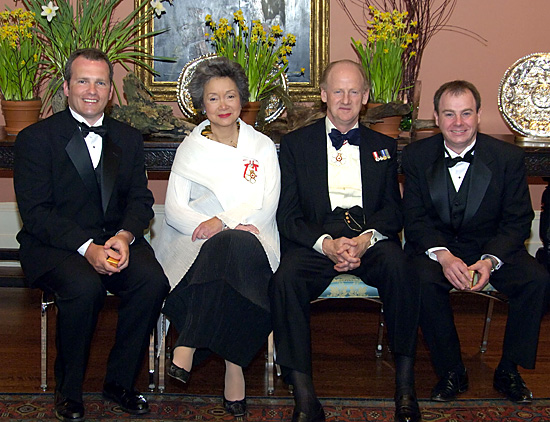 Left to Right: Independent managing editor Ryan Cleary; Her Excellency Adrienne Clarkson; His Excellency John Ralston Saul; Independent photo editor, Paul Daly.