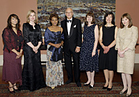 Governor General Micha&euml;lle Jean with the editorial staff of the Globe and Mail.