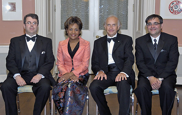 Left to Right: Free Press reporter Jonathan Sher; Their Excellencies Micha&euml;lle Jean and Jean-Daniel Lafond; Managing Editor, Joe Ruscitti. 