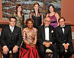 Le Courrier editorial staff with Governor General Micha&euml;lle Jean