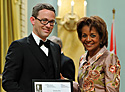 David Bruser accepts Citation of Merit from Governor General Micha&euml;lle Jean.