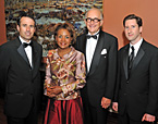 (L-R): John Stackhouse, Editor-in-Chief, The Globe and Mail; Her Excellency, Governor General Micha&euml;lle Jean; His Excellency, Jean-Daniel Lafond; reporter Grant Robertson.