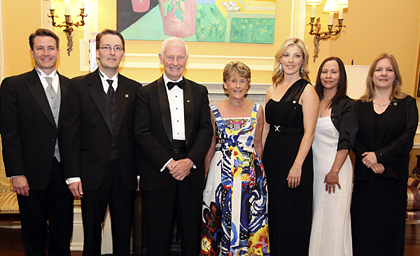 L to R: Lorne Motley, Herald editor in chief; reporter Chris Varcoe; His Excellency the Right Honourable David Johnston; Her Excellency Mrs. Sharon Johnston; reporter, Kelly Cryderman; reporter Renata D'Aliesio; managing editor Monica Zurowski.