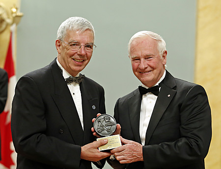 Pierre Bergeron accepts Special Award from Governor General David Johnston.