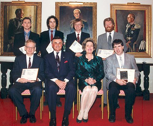 His Excellency the Right Honourable Ray Hnatyshyn and Her Excellency Gerda Hnatyshyn with finalists for the 1992 Michener Award