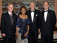 (L-R) Dave Paulson, editor of the Prince George Citizen, Her Excellency Micha&euml;lle Jean, His Excellency Jean-Daniel Lafond, and Citizen reporter Gordon Hoekstra.