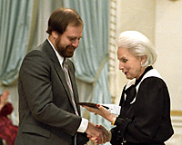 Howard Bernstein accepts Michener Award from Governor General Sauv&eacute;