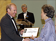 Her Excellency Adrienne Clarkson presents a Citation of Merit to Nicholas Hirst representing the Winnipeg Free Press.