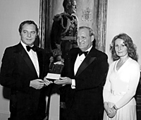 His Excellency Edward Schreyer, Sandy Baird, publisher of the Kitchener-Waterloo Record and Her Excellency Lilly Schreyer.